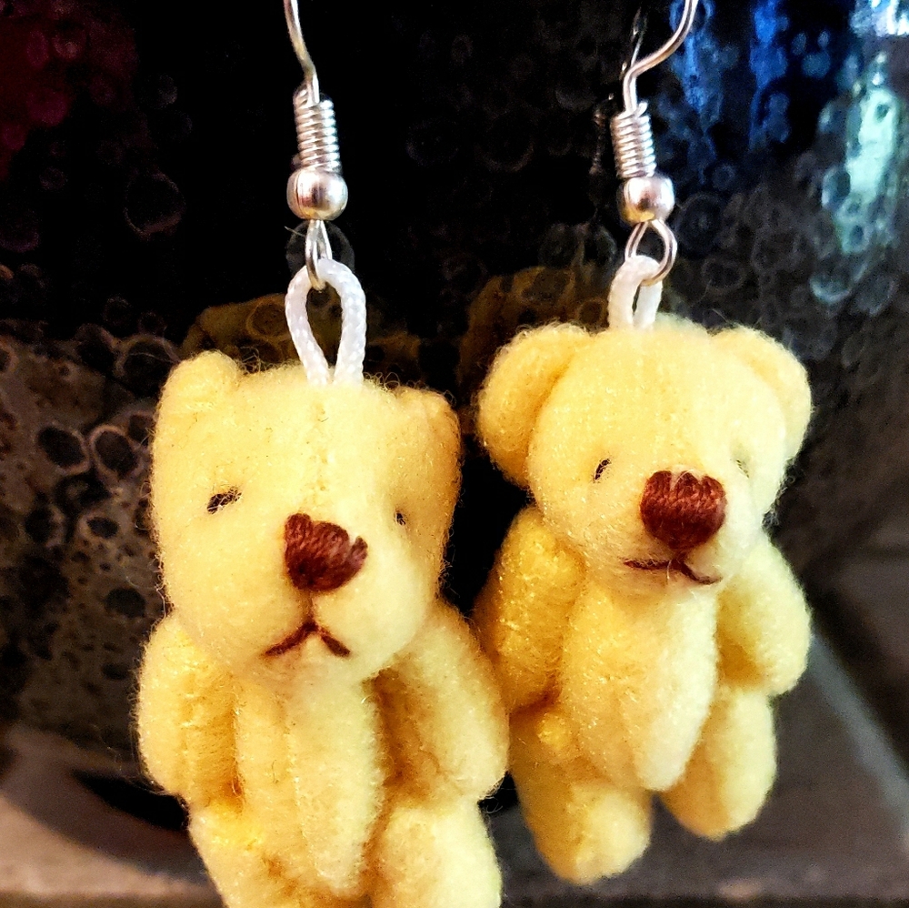 Plush Teddy Bear Earrings